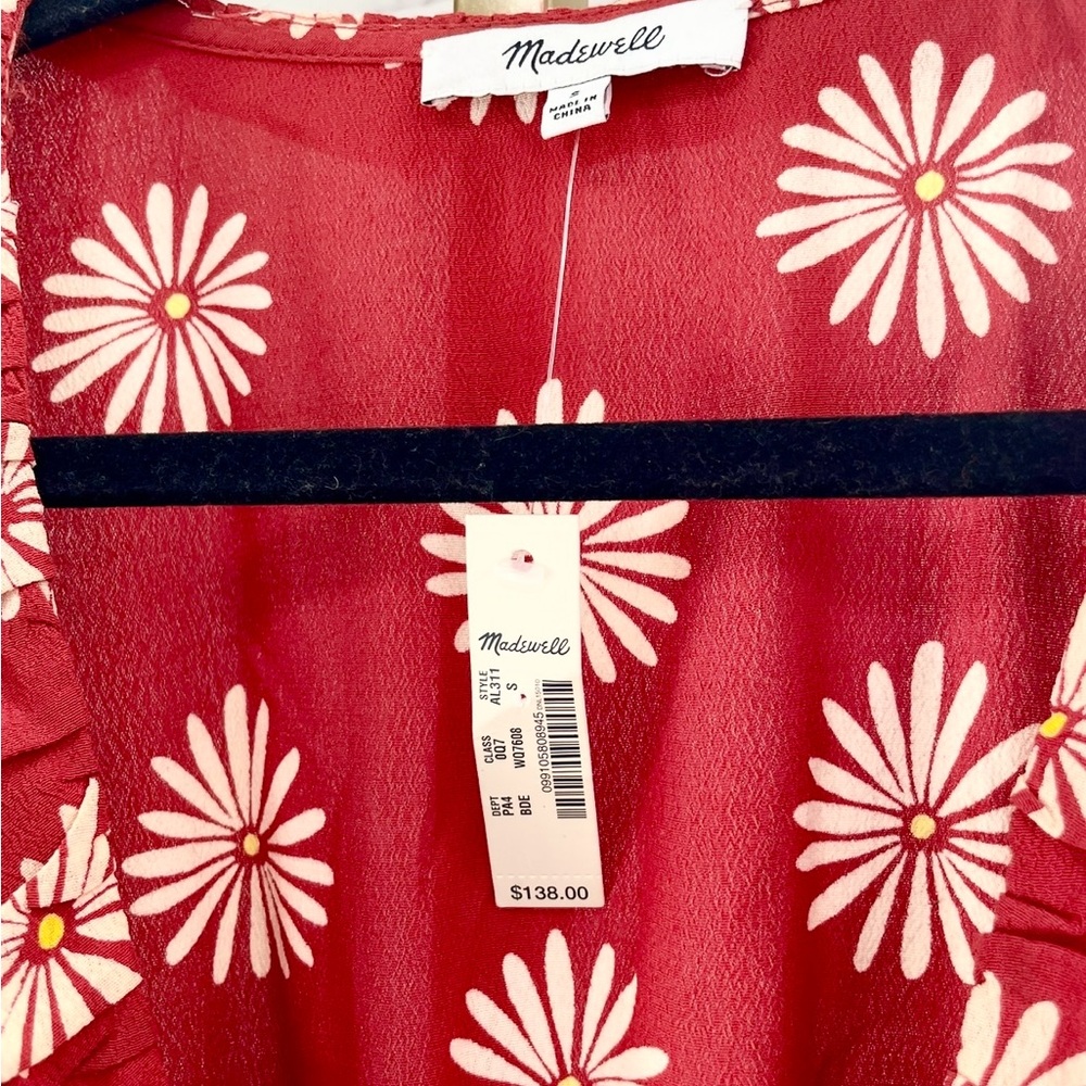 Madewell Ruffle-Edge Wrap Midi Dress in Daisy Dream - Picture 9 of 12
